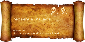 Pecsenye Vilmos névjegykártya