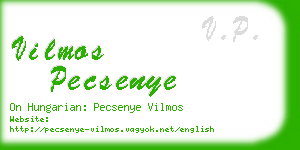vilmos pecsenye business card